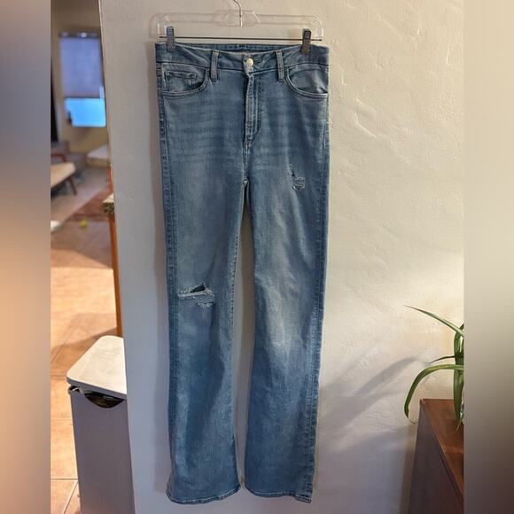 Joe's Jeans Honey High Rise Curt Bootcut Distressed Light Blue Denim Jeans - Picture 1 of 6